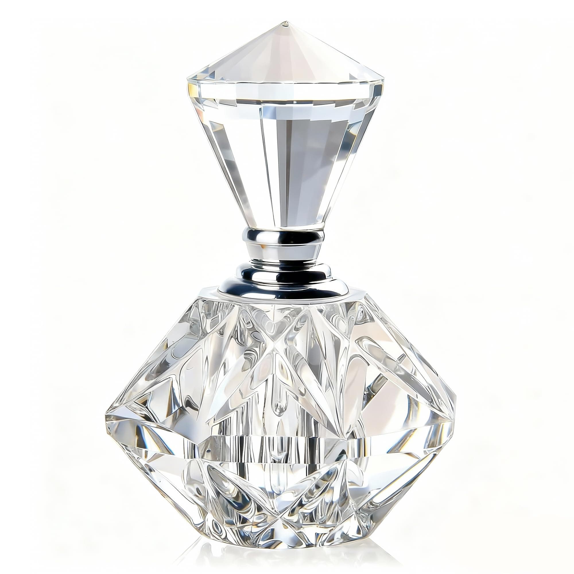 Clear Carved Crystal Empty Mini Refillable Perfume Bottle