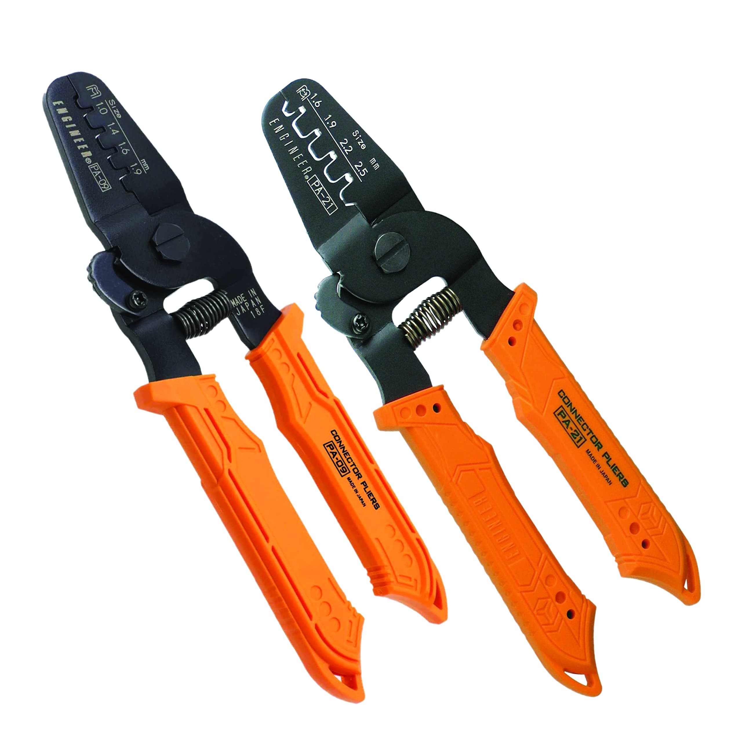 ENGINEER PA-09 Super-Precise Crimping Tool & PA-21 (Made in Japan) Open-Barrel Crimping Pliers Featuring Higher Crimp Lug Height Capability (lugs)