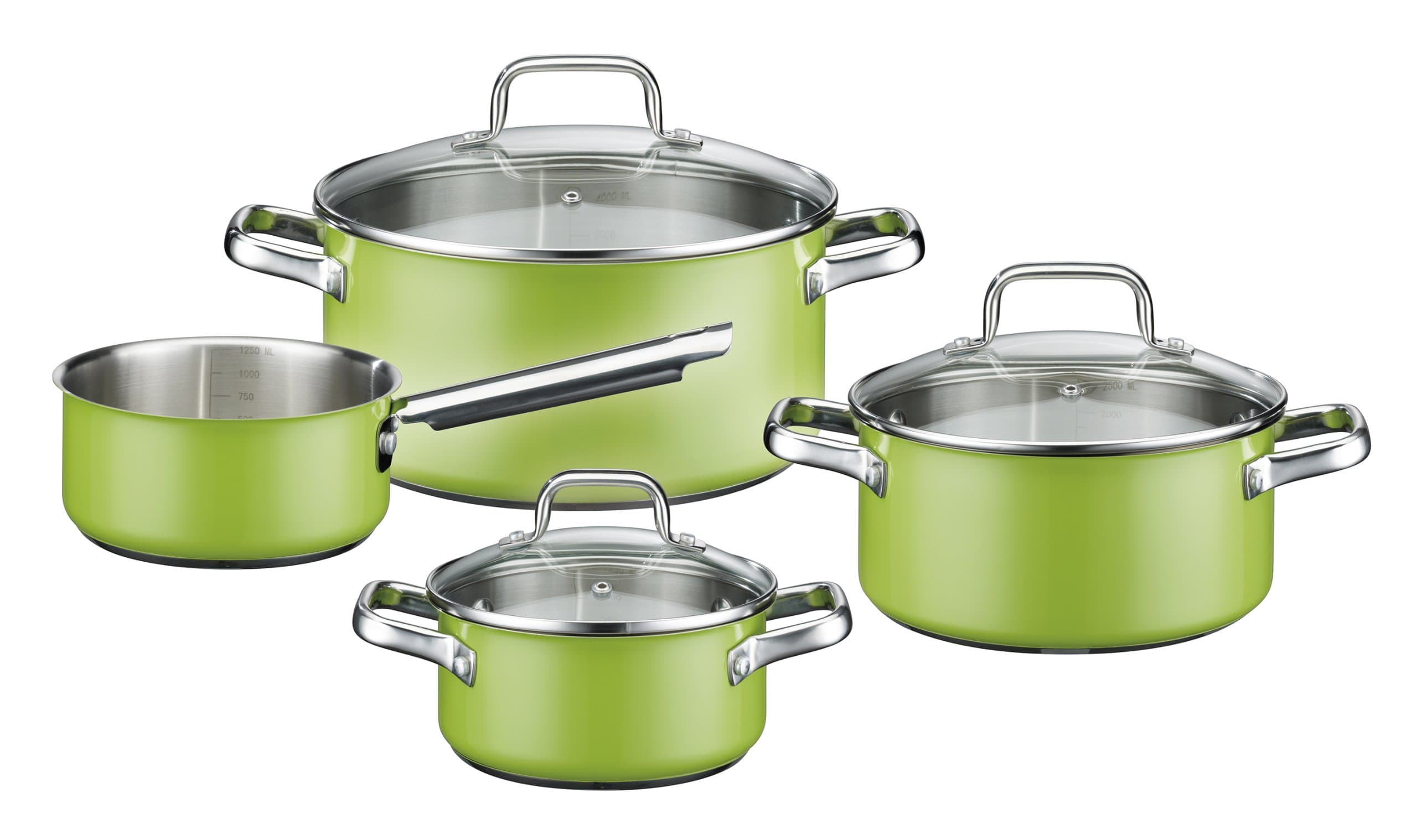 GSWMagic Colour 158305 4-Piece Pot Set, White