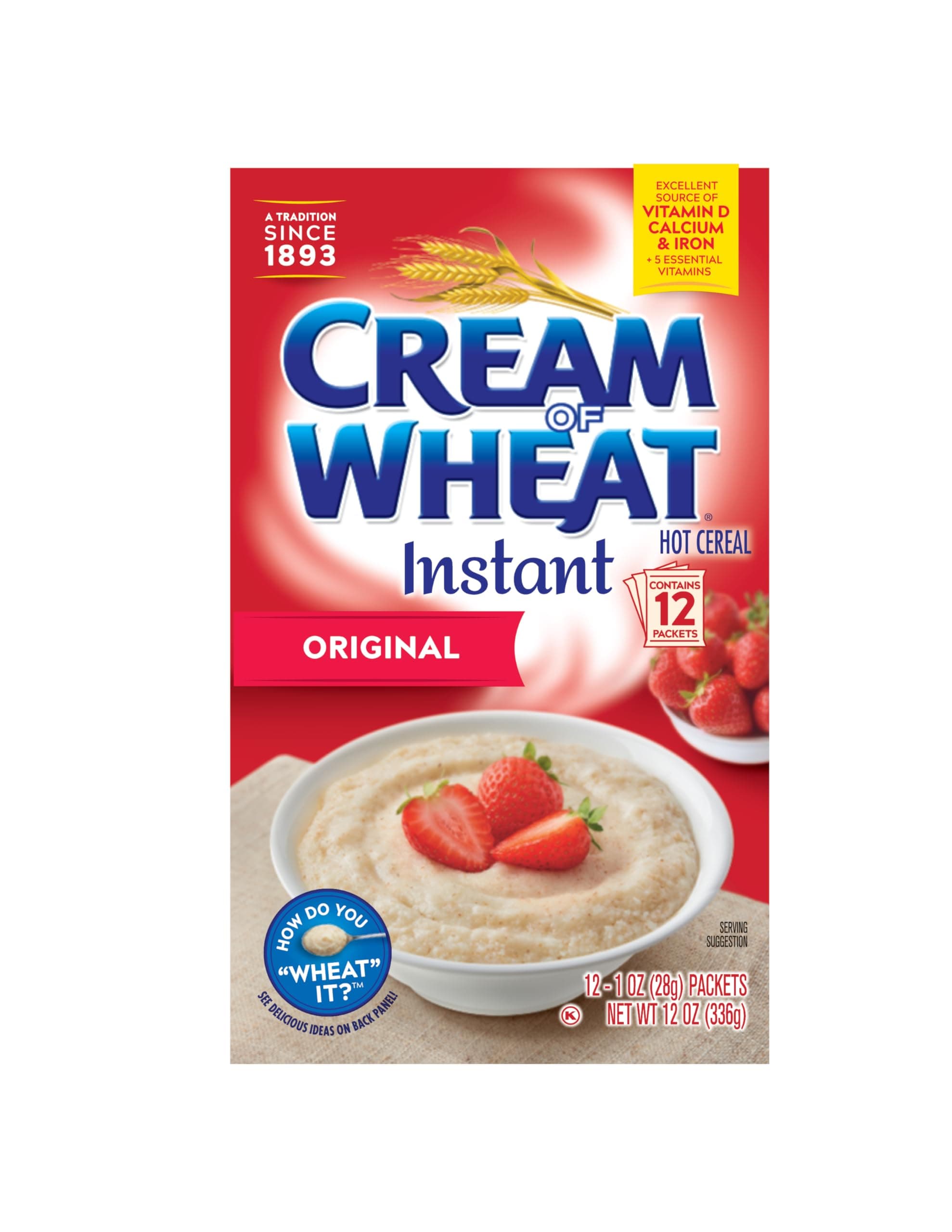 Cream of Wheat Instant Hot Cereal, Original, Box of 12 Packets
