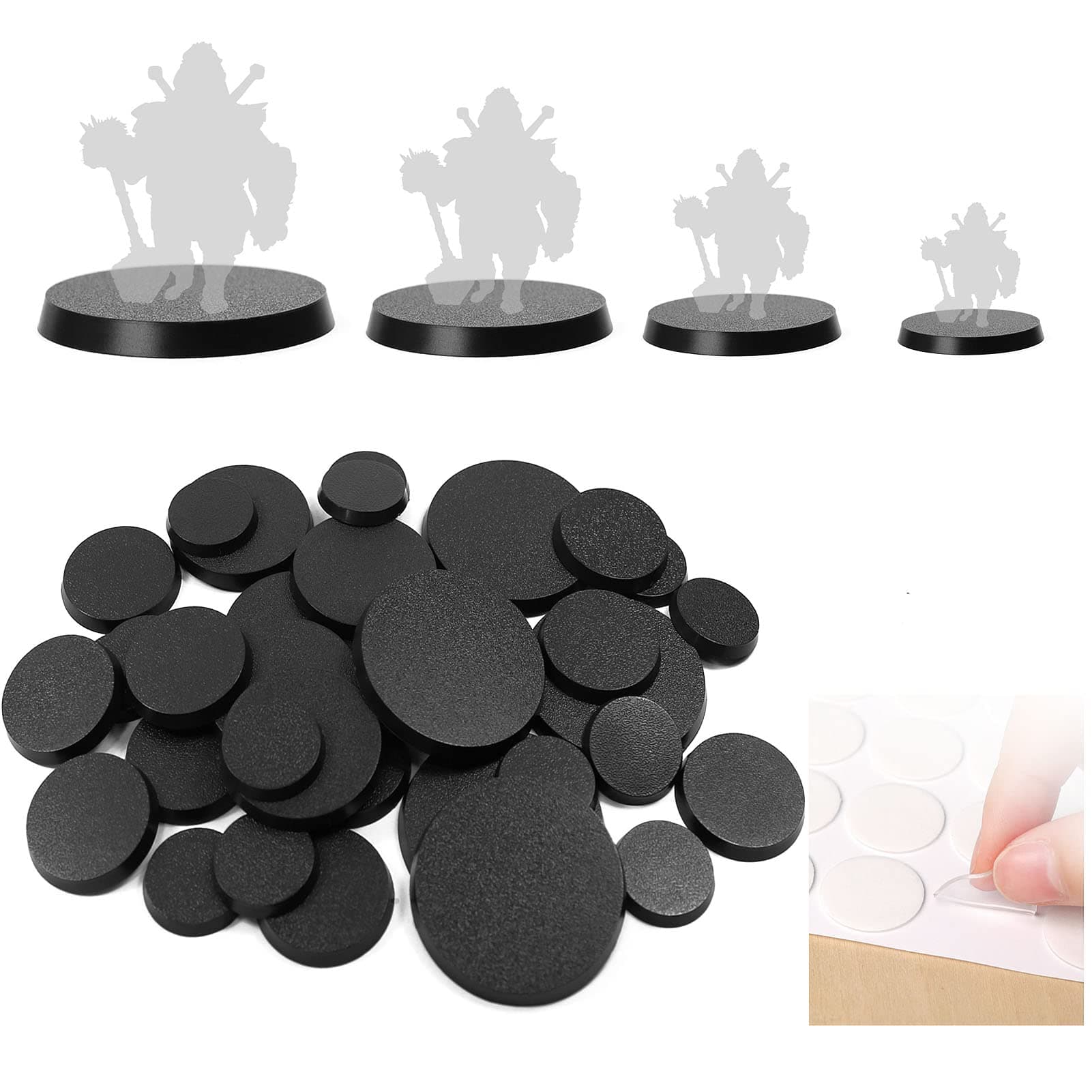 Evemodel War Game Table Decoration Plastic Model Making Base (40PCS Round)
