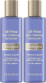 Gentle Oil-Free Eye Makeup Remover & Cleanser for Sensitive Eyes, Dissolves Waterproof Mascara, Dermatologist & Ophthalmologist Tested, 8 fl. oz (Pack of 2)