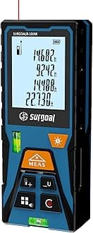 Laser Distance Meter 328ft – Digital Laser Measuring Tool with LCD Backlit Display, Area Volume Pythagorean, ±2mm Accuracy, Class II, Electronic Tape Measure for DIY Construction – AAA Battery Powered