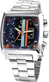 MASTOP Men Fashion Mechanical Wrist Watch Stainless-Steel Strap Strap Unique Design Automatic-self-Wind, Black, Men's Standard, Mechanical