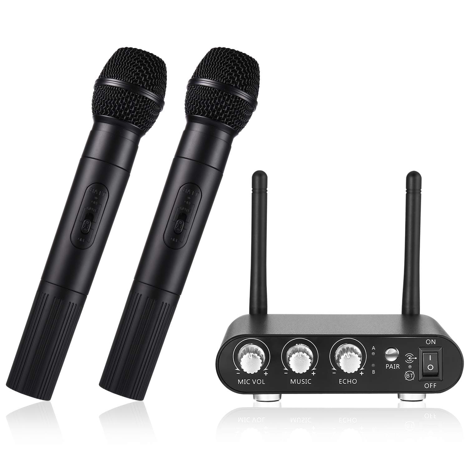Wireless Bluetooth Microphone, LESHP 2 Handheld KTV Karaoke Player Speaker with Receiving Box UHF Band Portable for TV, Computer, Mobile Phone, KTV Outdoor Party Wedding Muisc Playing Singing