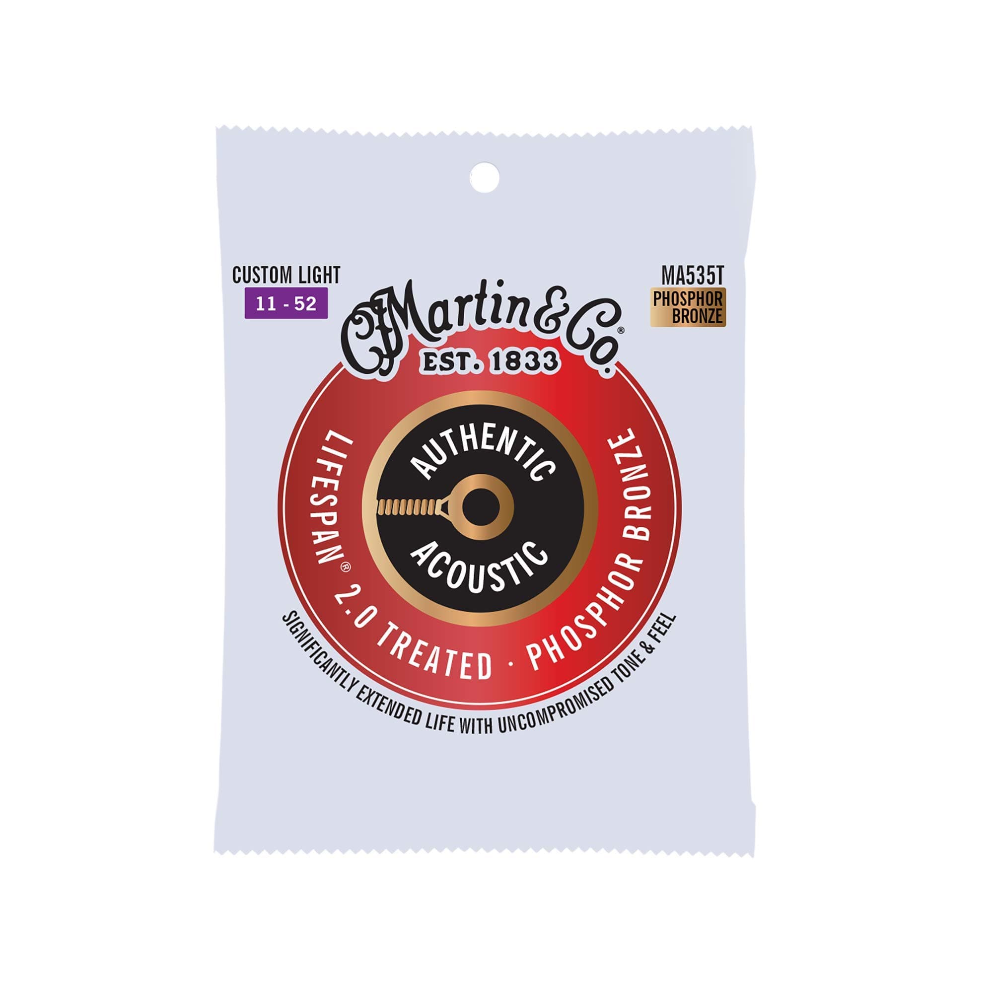 Martin Authentic Acoustic Guitar Strings - Lifespan 2.0 Treated