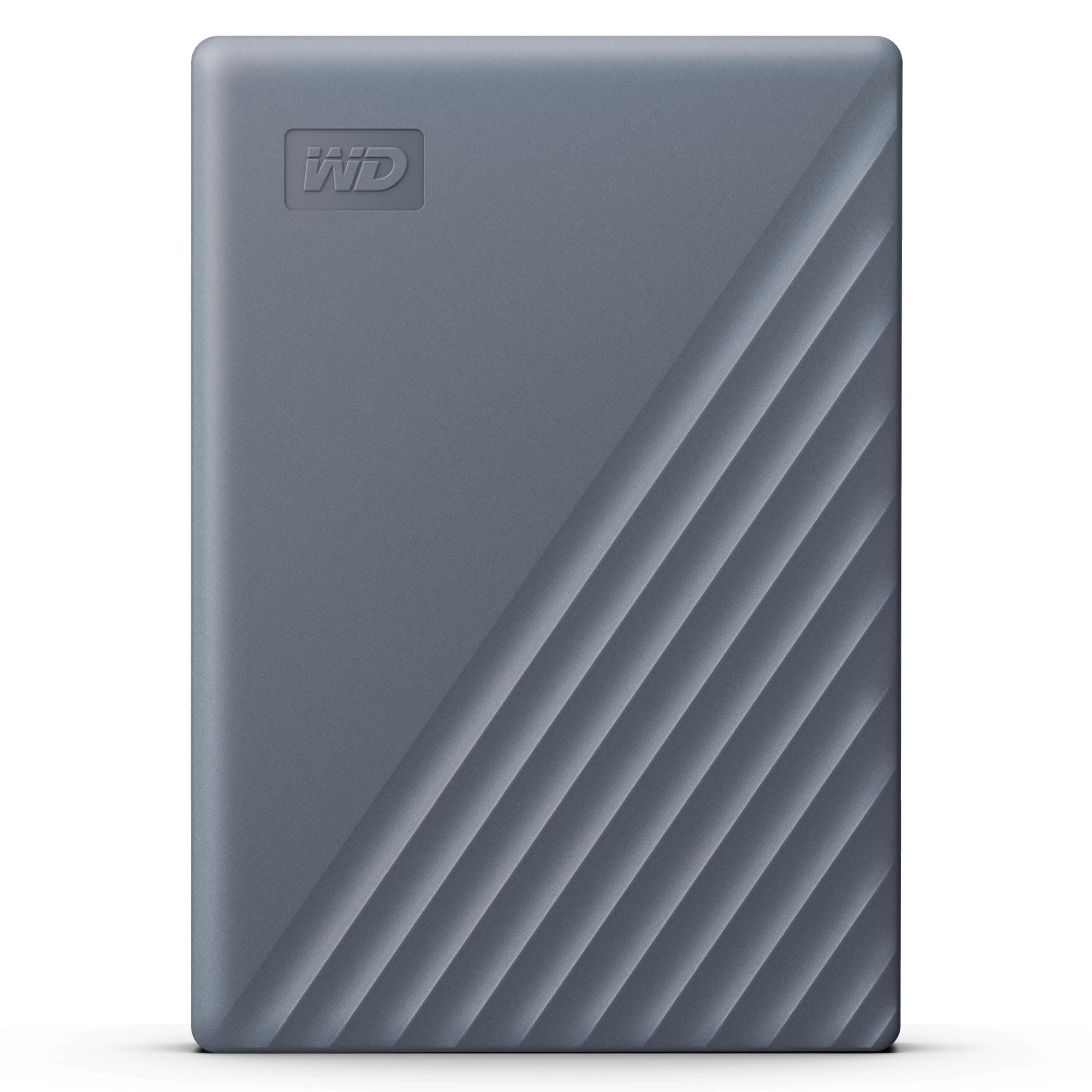 WD 5TB My Passport Hard Drive, Gray,USB C,USB A,exFAT,Password protection,hardware encryption, works with Chromebook badge-WDBRMD0050BGY-WESN