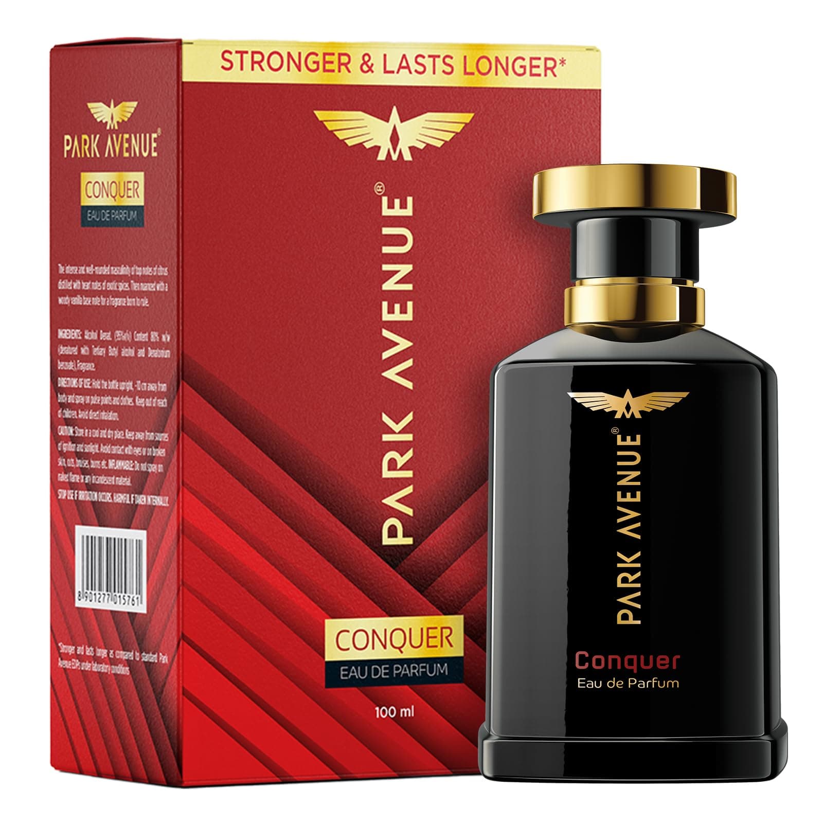Park Avenue Conquer, Eau De Parfum Men, 100ml | Long Lasting Perfume for Men | Premium Luxury Fragrance Scent | Aromatic Blend of Woody & Spicy Fragrance | Suitable for Every Occasion
