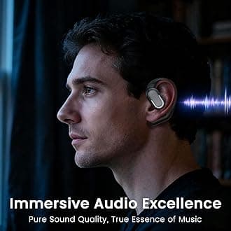 Byobyc Bluetooth 5.4 Headphones True Wireless Stereo Earbuds 35H Playtime LED Power Display Earphones with lPX5 Waterproof Open Ear Buds for Sporting, Working, Studying Black