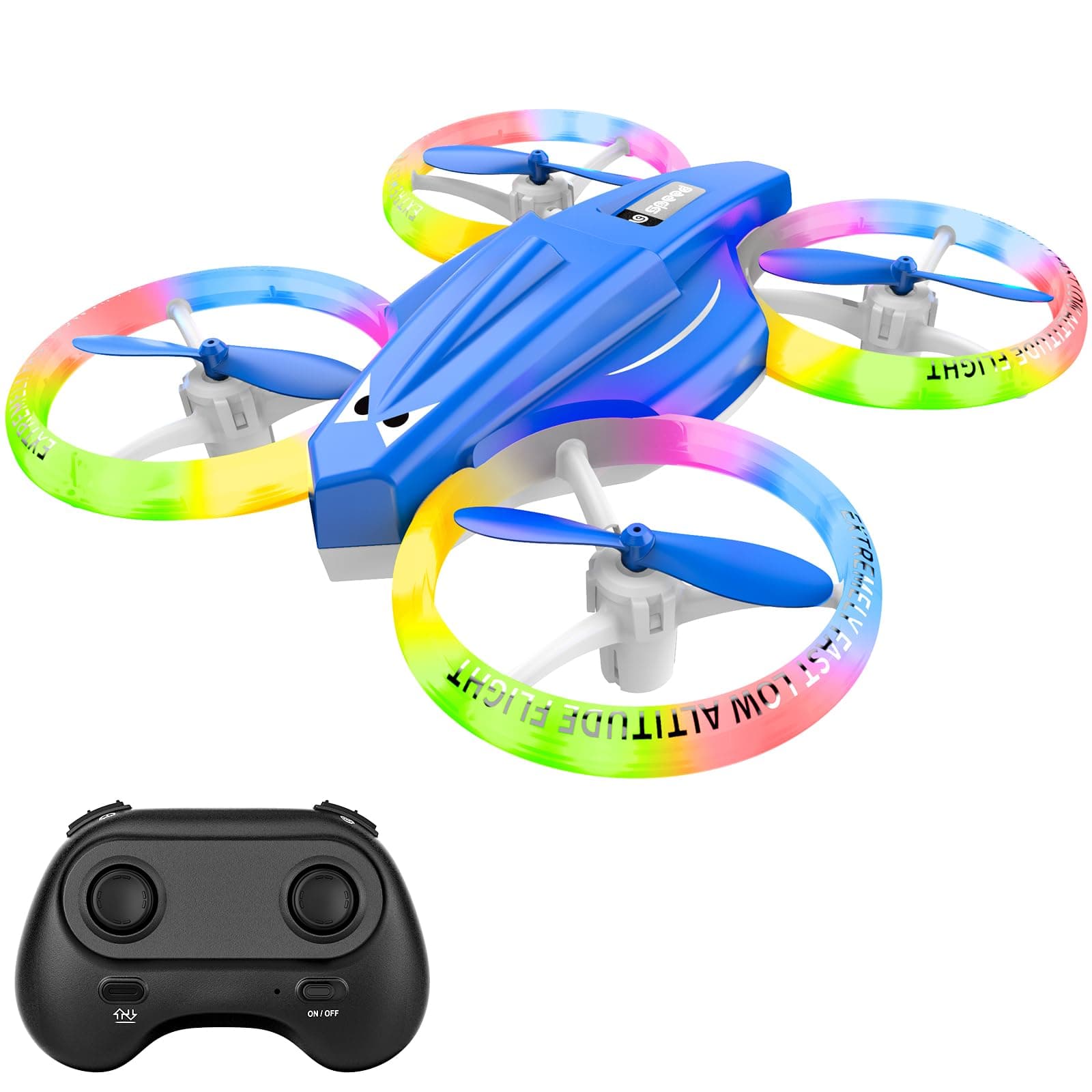 Drone for Kids with LED Light | Lisoco Indoor RC Drone with 360 Flip | 2 Batteries | Easy to Fly Mini Drone for Boys Girls Beginners | Flying Toy Gift (Dark Blue)
