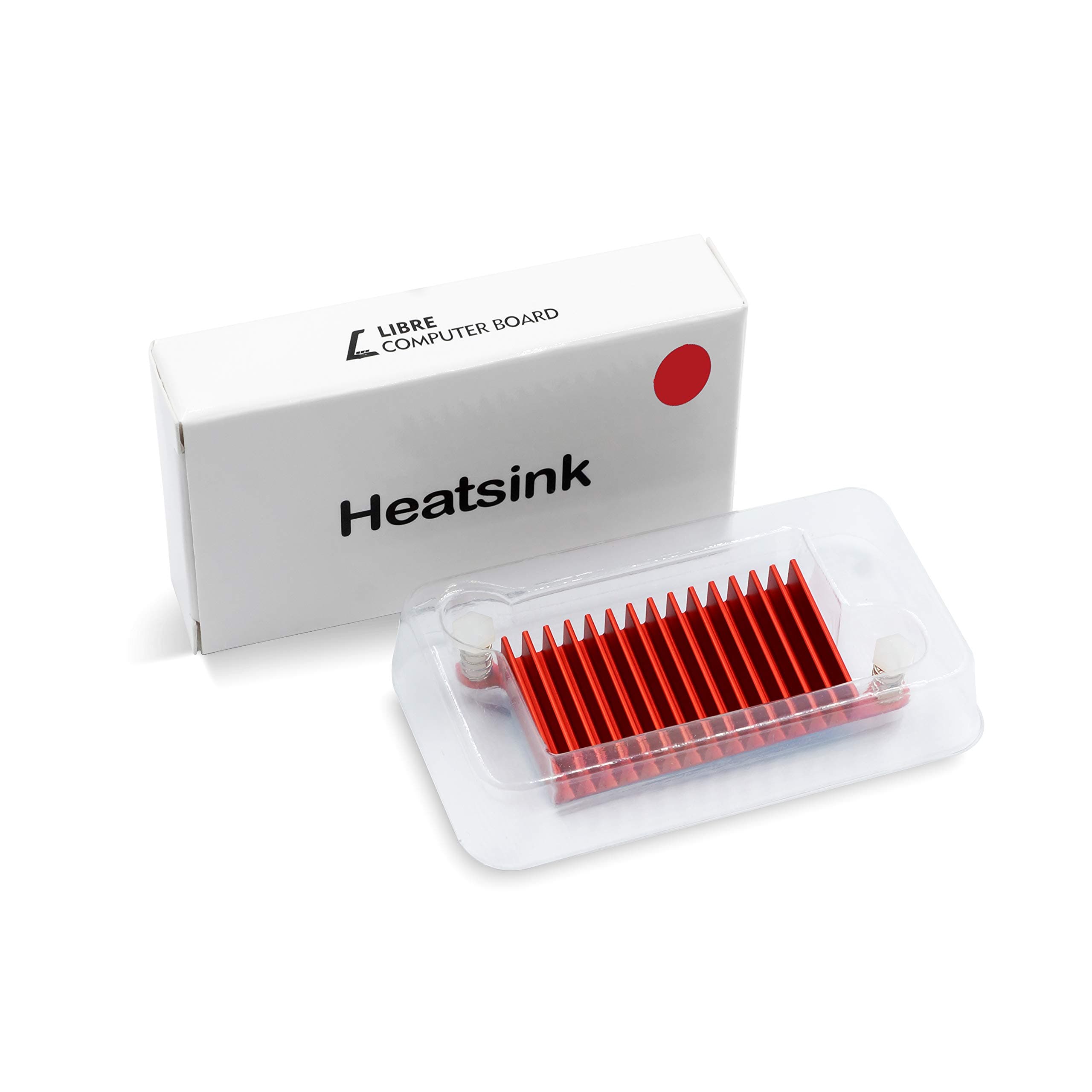Libre Computer Board Push-Pin Heatsink with Thermal Adhesive for AML-S905X-CC and ALL-H3-CC (Red)