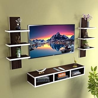 Wooden TV Entertainment Unit/TV Cabinet for Wall/Wall Set Top Box Shelf Stand/Wall Mounted TV Stand/Set Top Box Holder for Home/Living Room/Bedroom Ideal for TV Upto 42" (Wenge)