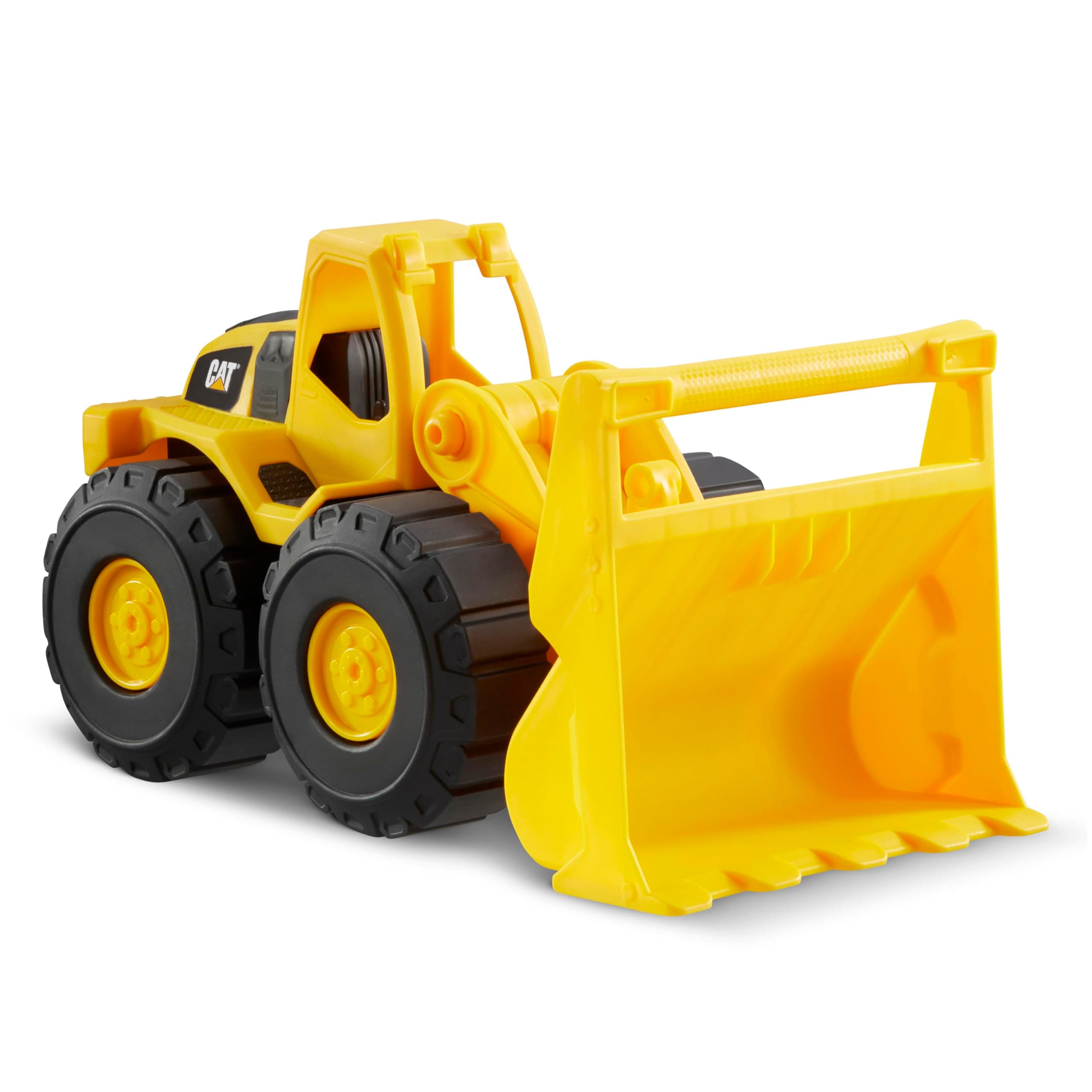 CAT Construction Toys, Construction Fleet 10" Front Loader Toy - Heavy‑Duty Plastic, Working Bucket & Free‑Rolling Wheels, Indoor/Outdoor Sandbox Vehicle for Toddlers & Kids Ages 2 +