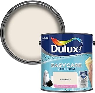 Dulux Easycare Bathroom Soft Sheen Emulsion Paint for Walls and Ceilings - Almond White 2.5 litres