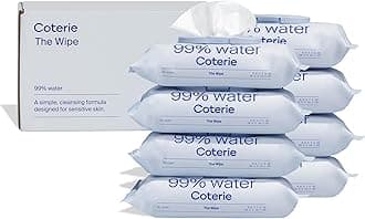 Coterie Baby Wipes, 8 Pack, 448 Count, Unscented Wipes, 99% Purified Water, Plastic-Free & Plant-Derived Fibers, Fragrance Free Hypoallergenic Sensitive Skin Baby Essentials, Clean Ingredients