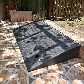 YKLL Ramp Driveway Ramp Portable Rubber Ramp for Sidewalks, Heavy Duty Car Curb Ramp, Threshold Ramps for SUV Truck Forklifts Low Cars Wheelchair Bike (50 * 50 * 15cm)