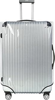 Clear Luggage Cover Tough Protector Fits for 20 Inches Suitcase for Travel Airplane (PVC, S)