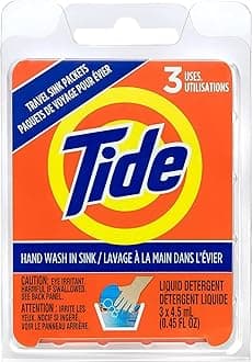 Travel Sink Packets, 3-Count, Unscented, Liquid, Laundry Packets