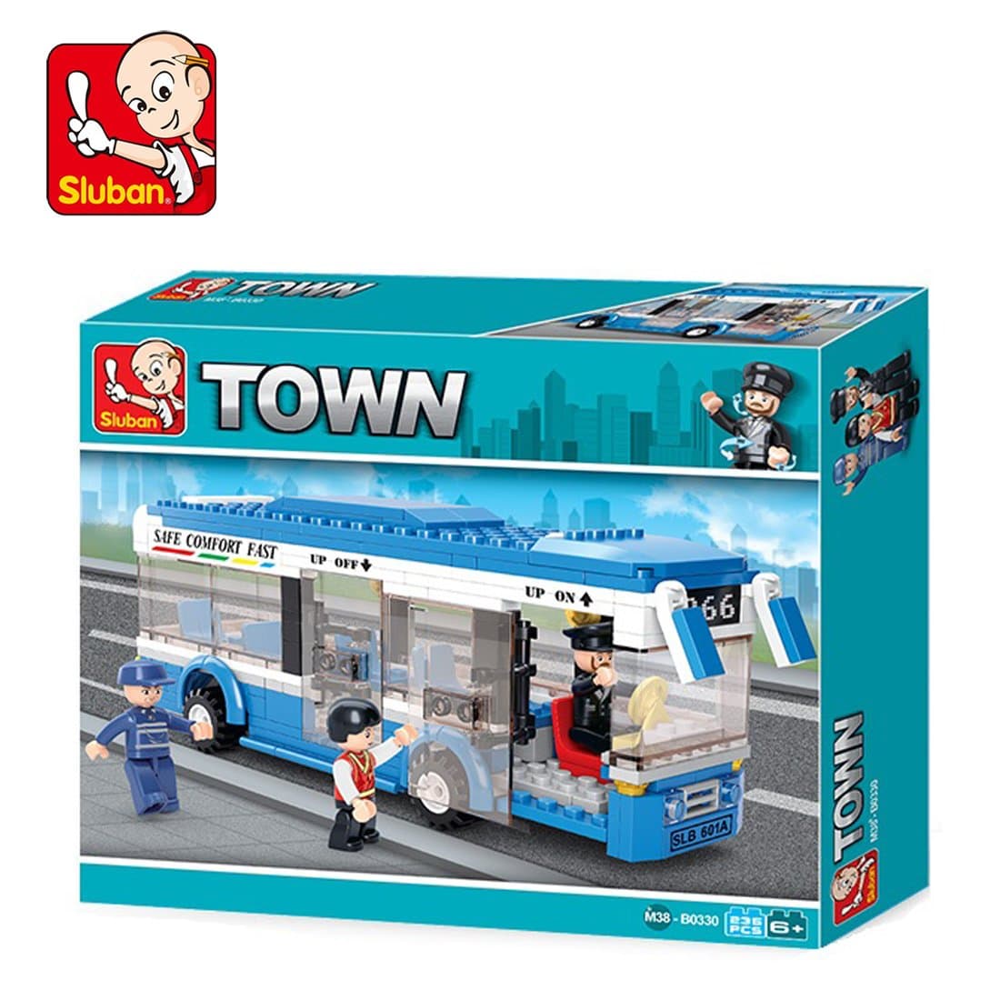 SlubanM38-B0330 Bus Building Bricks Set, Blau