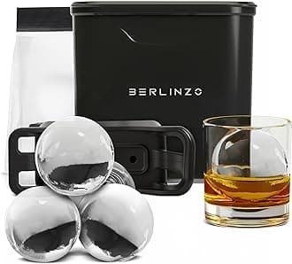 - Berlinzo Premium Clear Ice Ball Maker Mold - 2 Large 2.4" Crystal Clear Ice Balls for Whiskey, Cocktails & Bourbon, Easy-to-Remove Ice Sphere Mold - Storage Bag Included (Non-Electric)