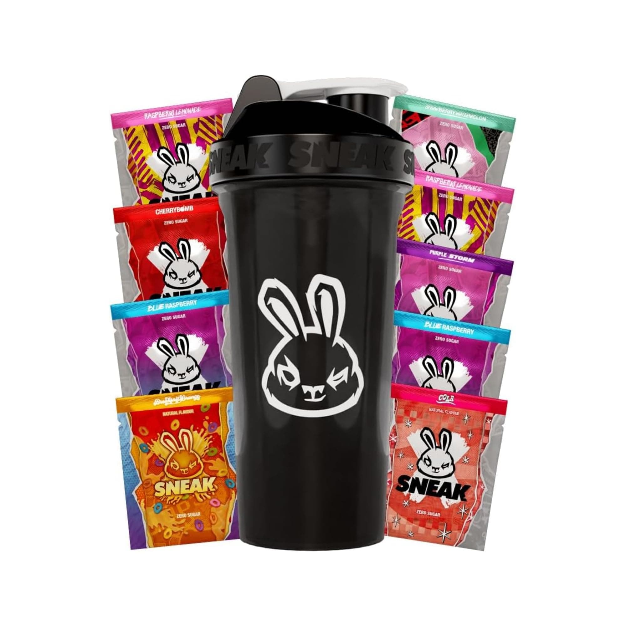 SNEAK | Starter Pack | In-Game Focus Boost Energy Drink, Zero Sugar, Low-Calorie, Vegan | 9 Servings and the Monochrome Shaker, 1.0 count