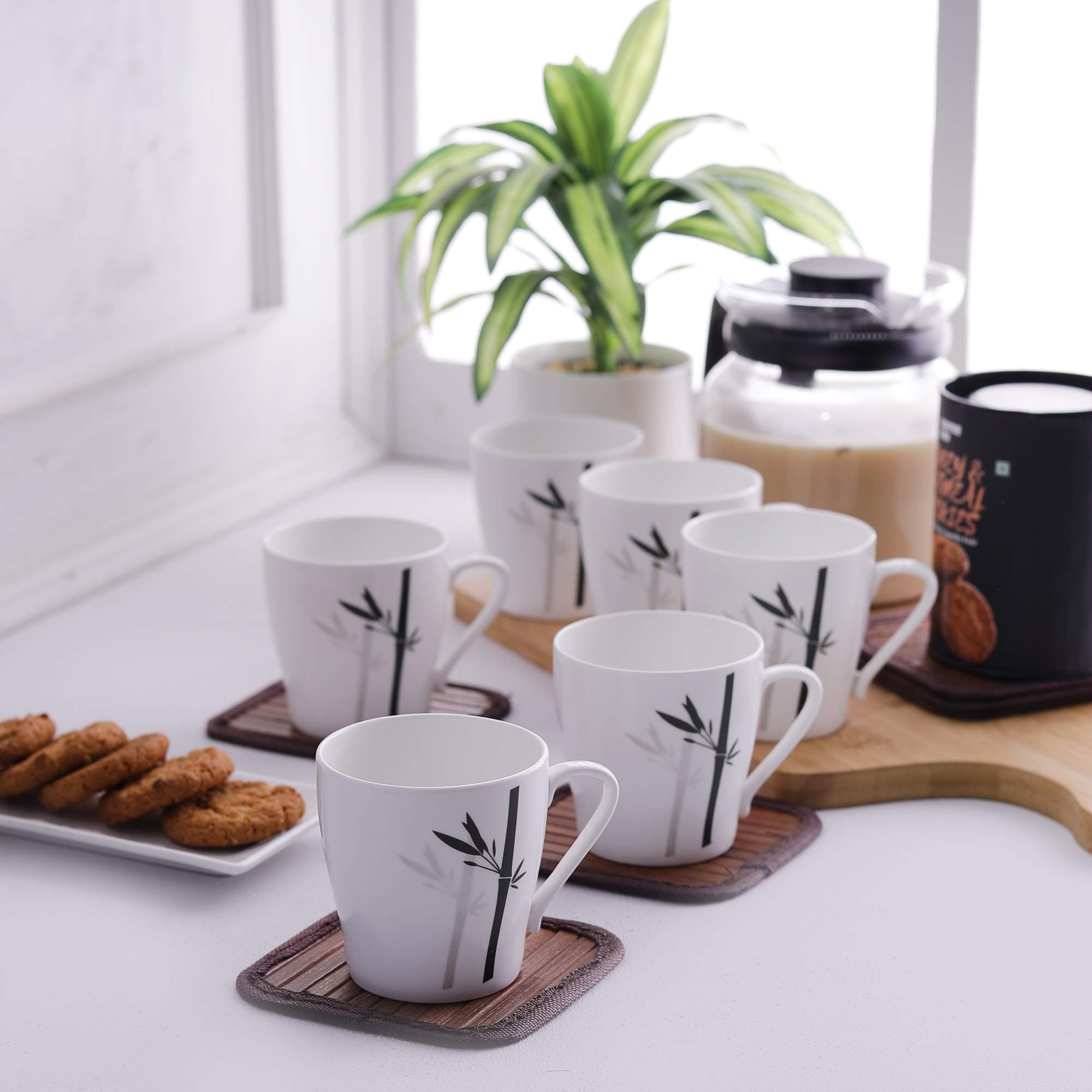 Master MW Bone China Coffee Mug Set, 150ml, Set of 6, Multicolour6 Pcs. Coffee Mugs- (CM-MASTER-MW-J051