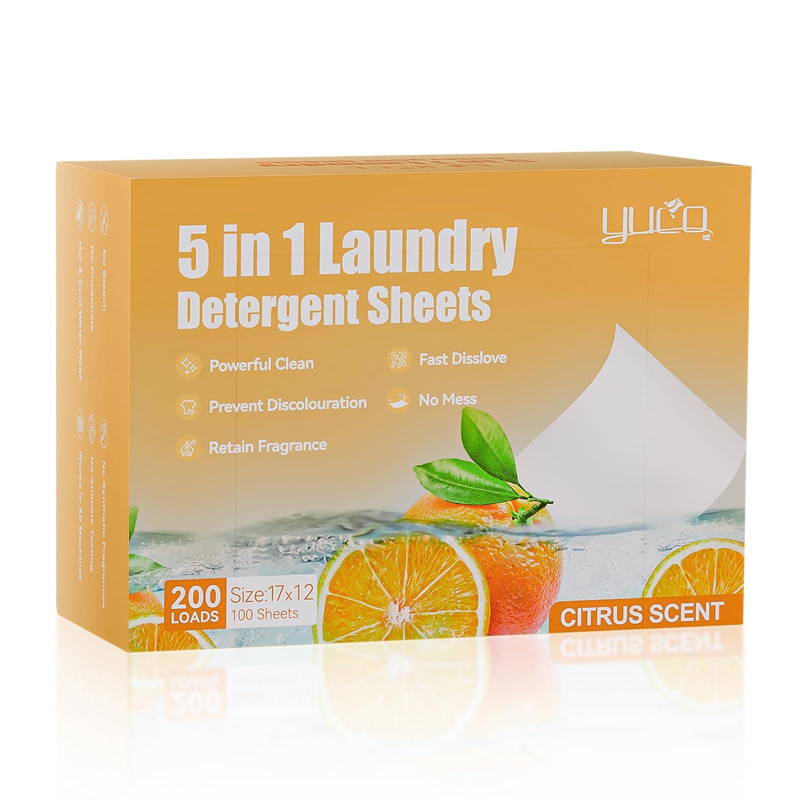 Laundry Detergent Sheets-Liquidless Eco-Friendly Travel Laundry Sheets Detergent for Travel No Plastic & Hypoallergenic (Citrus)
