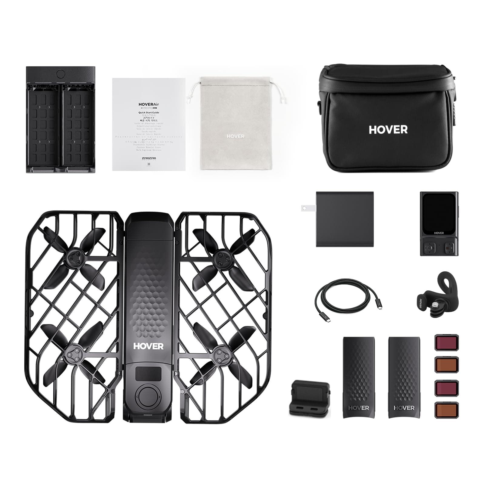 HOVERAir X1 PRO 4K Drone with Camera, Foldable Action Flying Camera with 42 KM/H Follow Speed, 15+ Fully Automatic Flight Modes, Fly Anywhere with OmniTerrain, SmoothCapture 2.0(Cycling Combo)