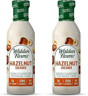 Hazelnut Coffee Creamer – Zero Calorie, Fat-Free, Sugar-Free, Low Carb, Keto-Friendly, Dairy-Free, Vegan – 2-Pack, 12 oz Bottles