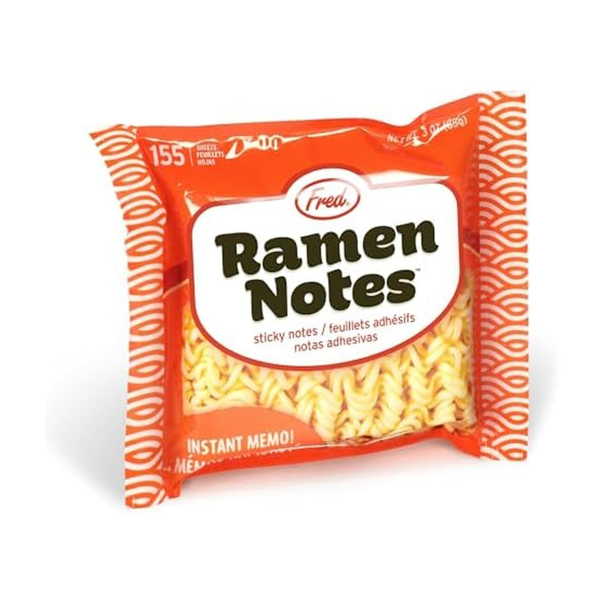 Genuine Fred Ramen Notes Ramen Noodle Sticky Note Pad, 155 Sheets, 3.5 x 3 - Fun Gift for The Office, Graduation, Back to School - Great Stocking Stuffer and Gift for Coworkers & College Students