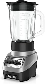 BLACK+DECKER PowerCrush Multi-Function Blender with 6-Cup Glass Jar, 4 Speed Settings, Silver