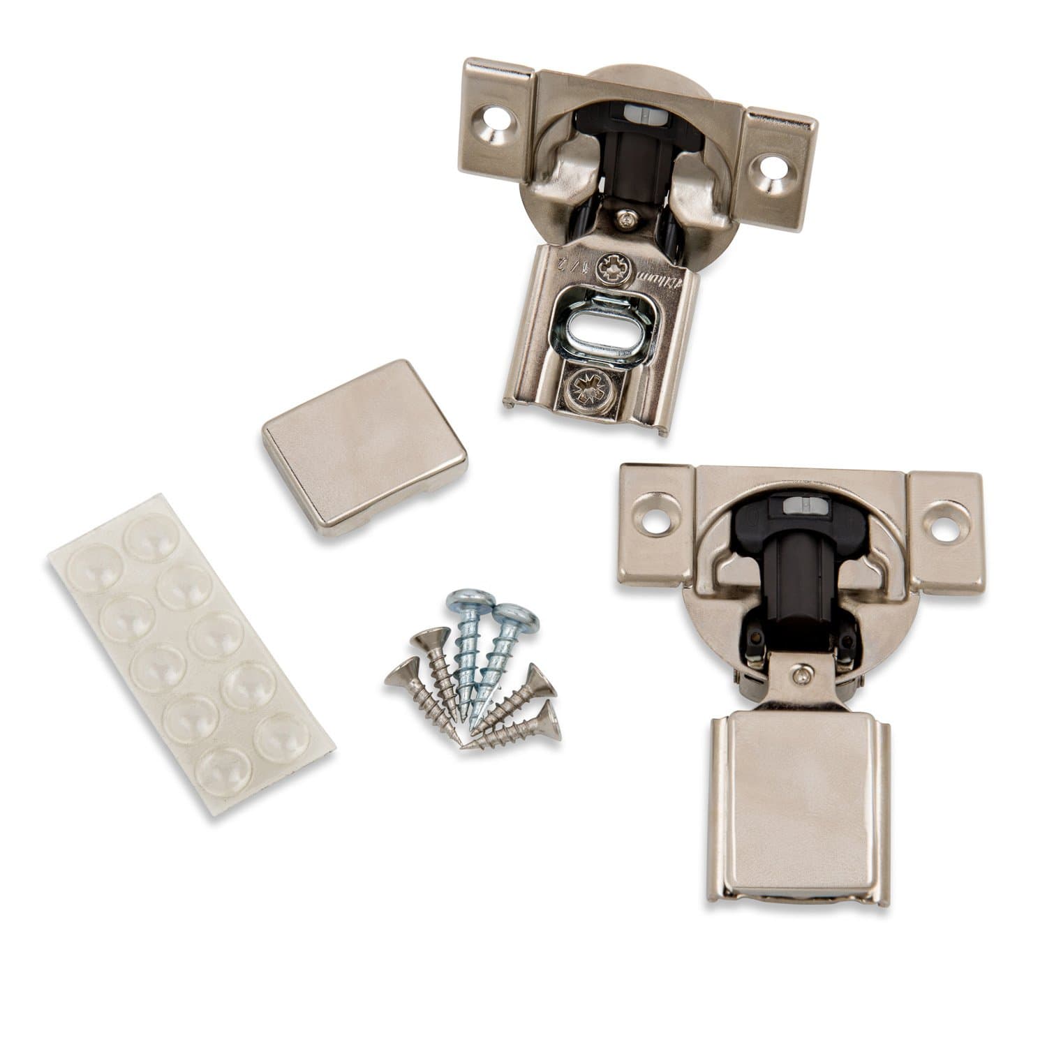 Blum (10 Pack) 1/2" Overlay Soft Close Hinge 38N355B.08 105° Blumotion with Screws, Cover Caps, ProCabinetBumpers Bumpers