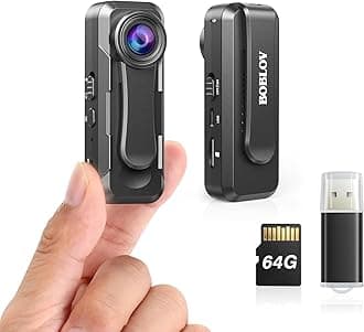 Boblov W1 64GB True 1080p Small Body Camera, Personal Pocket Video Camera with Audio Loop Recording