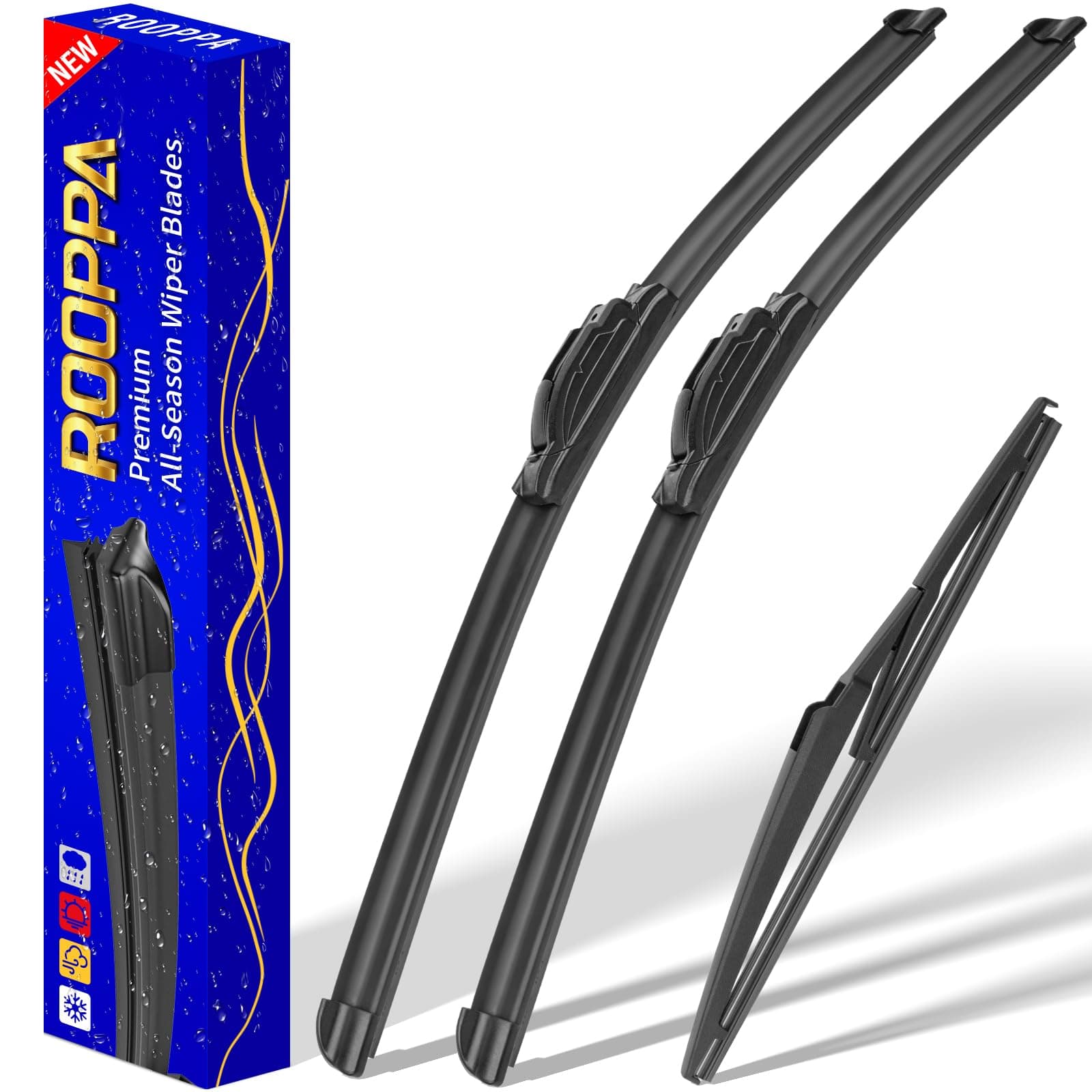 3 wipers Replacement for 2011-2013 Jeep Grand Cherokee/2011-2021 2022 2023 Dodge Durango, Windshield Wiper Blades Original Equipment Replacement - 22"/21"/12" (Set of 3) U/J HOOK