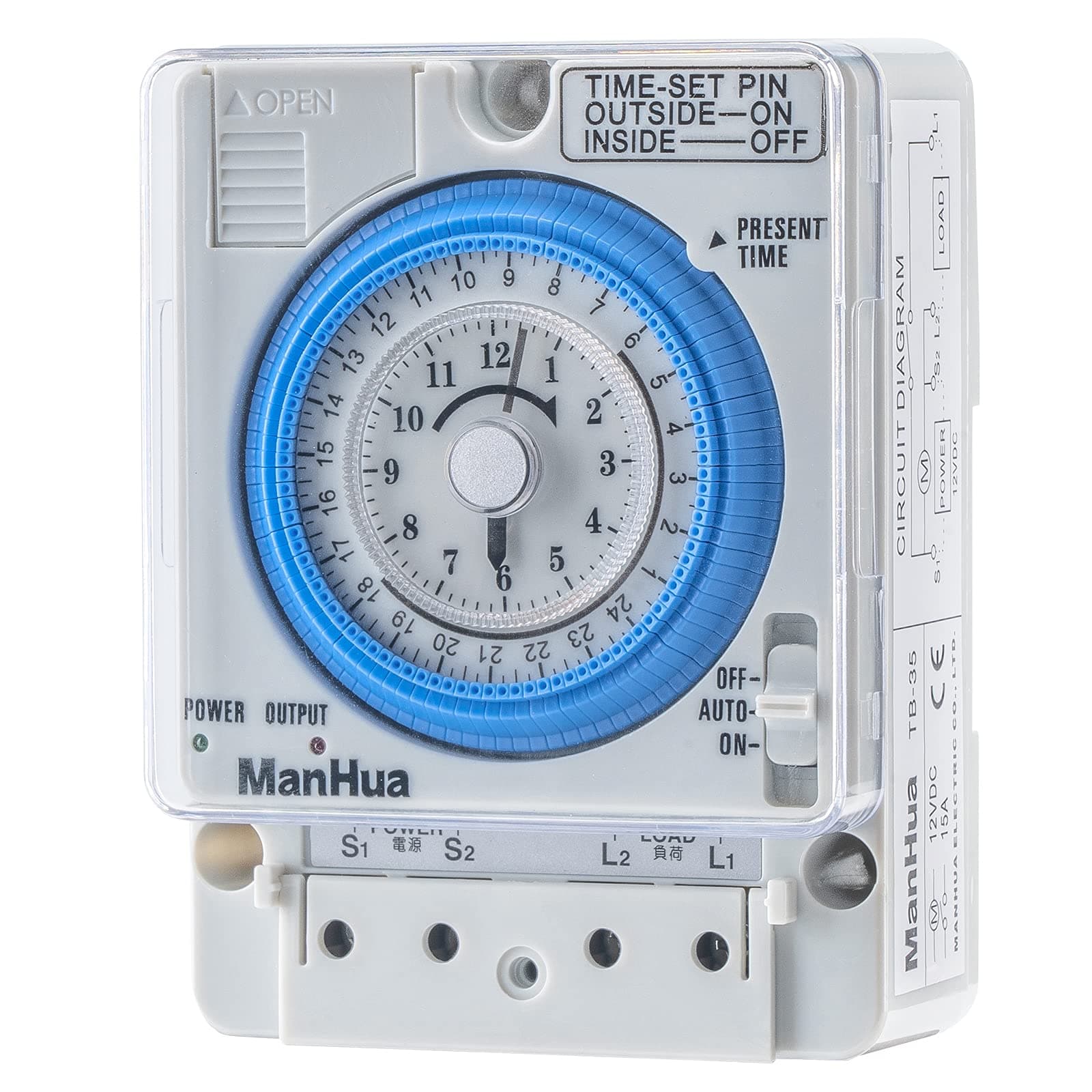 Manhua 24 Hours 12VDC Mechanical Timer time Switch TB-35
