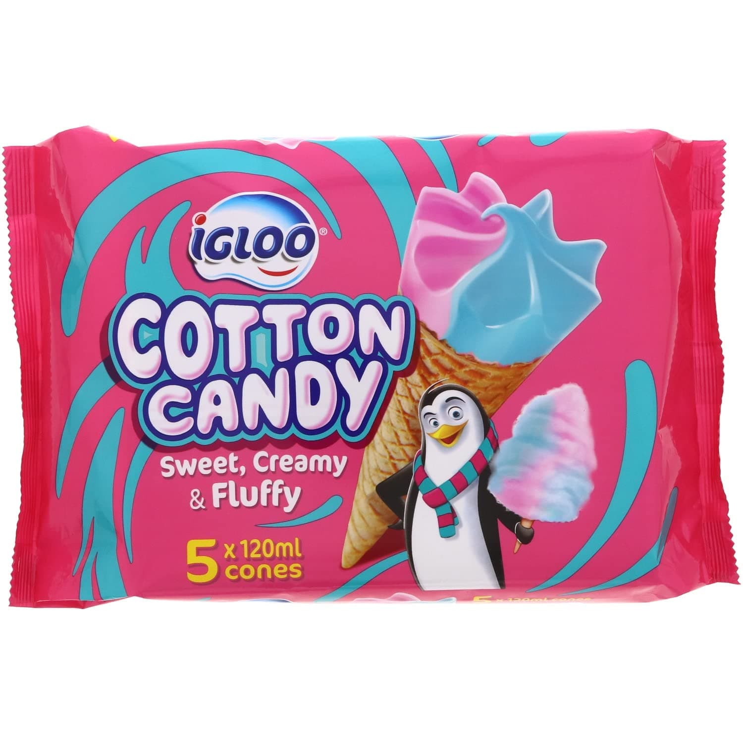 Igloo Cotton Candy Ice Cream Cone 5 x 120ml