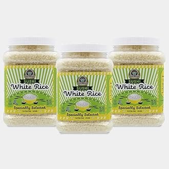 White Sushi Rice, Bulk Rice Container, Gluten Free, Vegan, Kosher, 32Oz (3 pack)