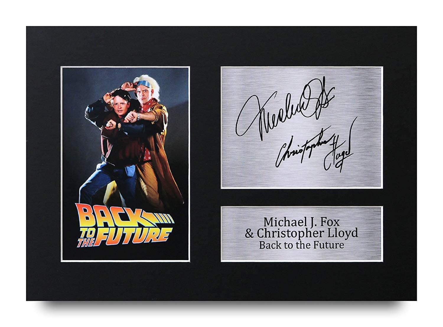 HWC Trading Back to the Future A4 Printed Autograph Signed Michael J Fox Christopher Lloyd Print Photo Picture Display
