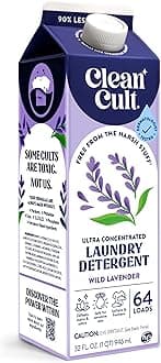 Ultra Concentrated Liquid Laundry Detergent Soap, 64 loads (32 oz), Long Lasting Scent, 90% Less Plastic, No Harsh Chemicals, Wild Lavender, Defeats Stains & Odors, HE/Standard Compatible
