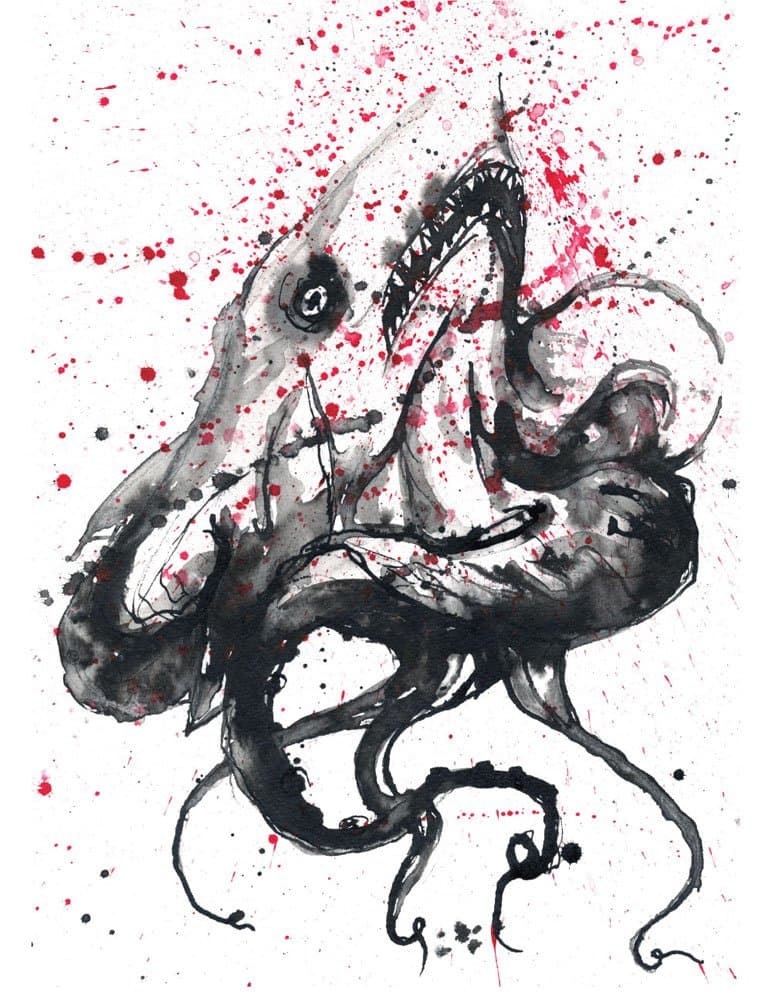 Wednesday Wolf Sharktopus 8.5"x11"