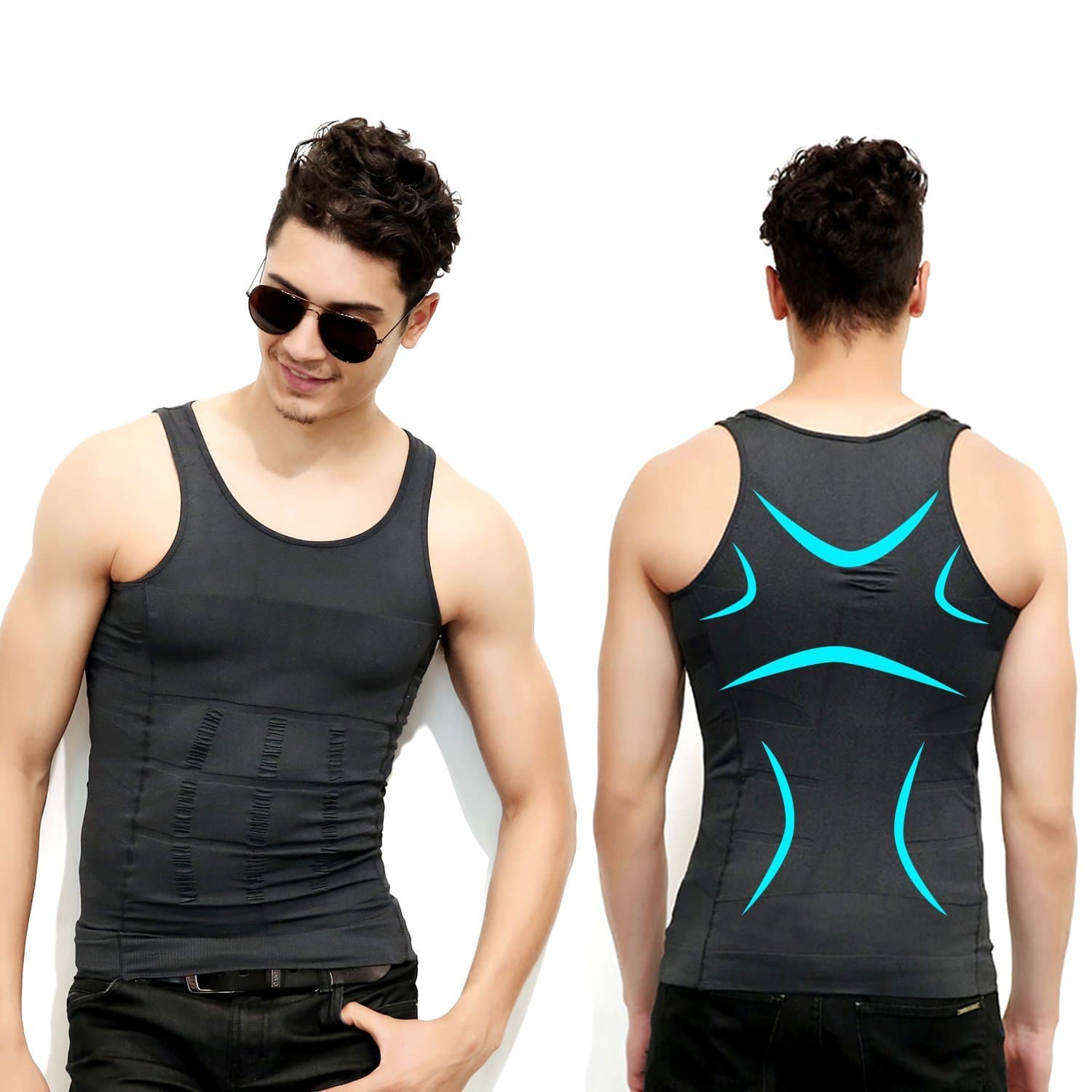 Compression Slimming Shirt Slim Fit Back Support and Instant Body Shaper Feel Confident on Party and Company Meetings