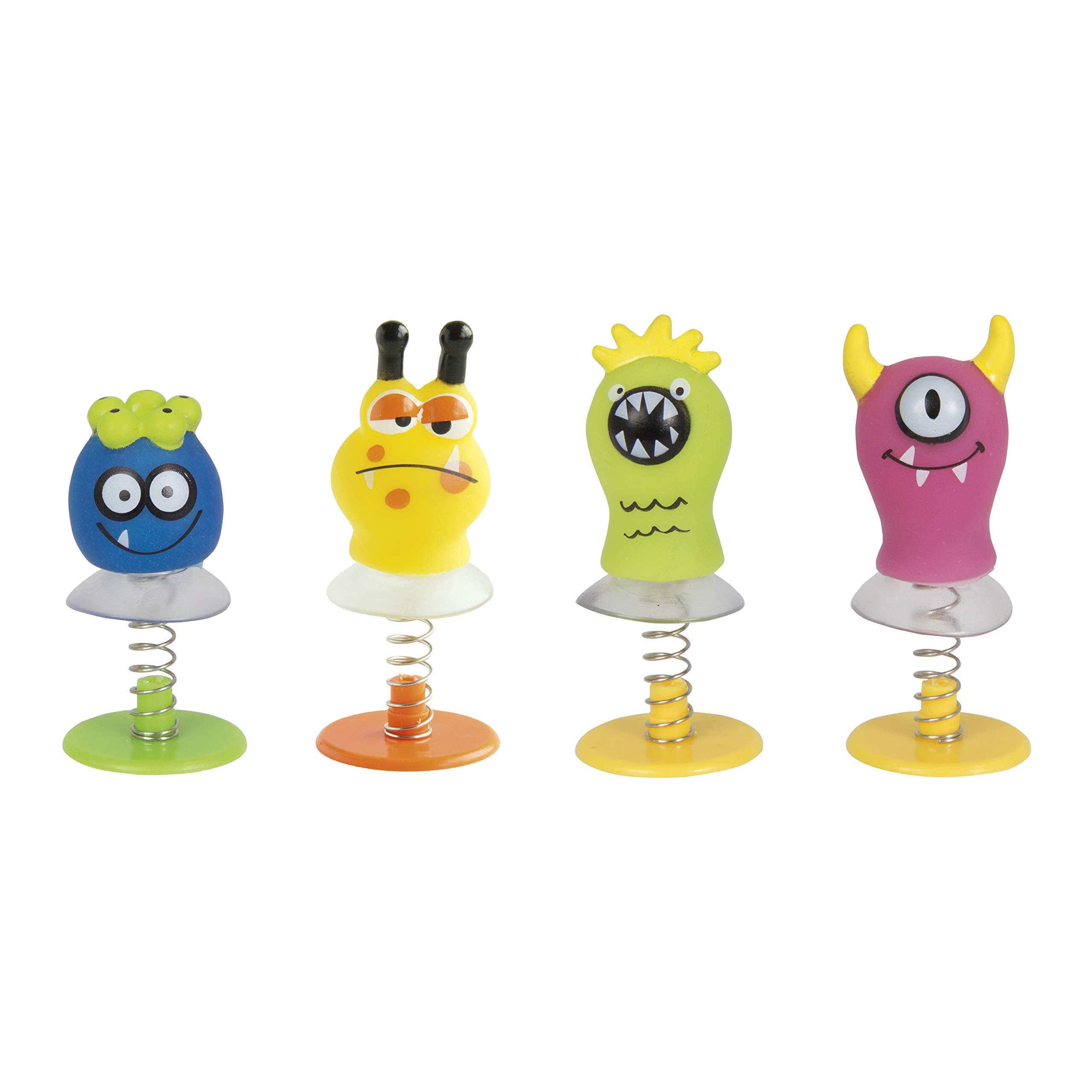 – Cute Monsters Spring Pop Up Toys, 4-Pieces, Assorted