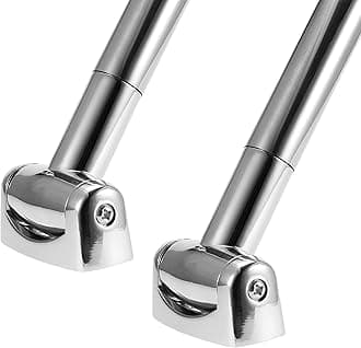 Curved Shower Curtain Rod, 42-72 inches (2-Pack) Extra Wide Round Shower Curtain Rod Adjustable, Rust Proof Curved Shower Rod for Bathroom, Premium Stainless Steel, Need to Drill Silver
