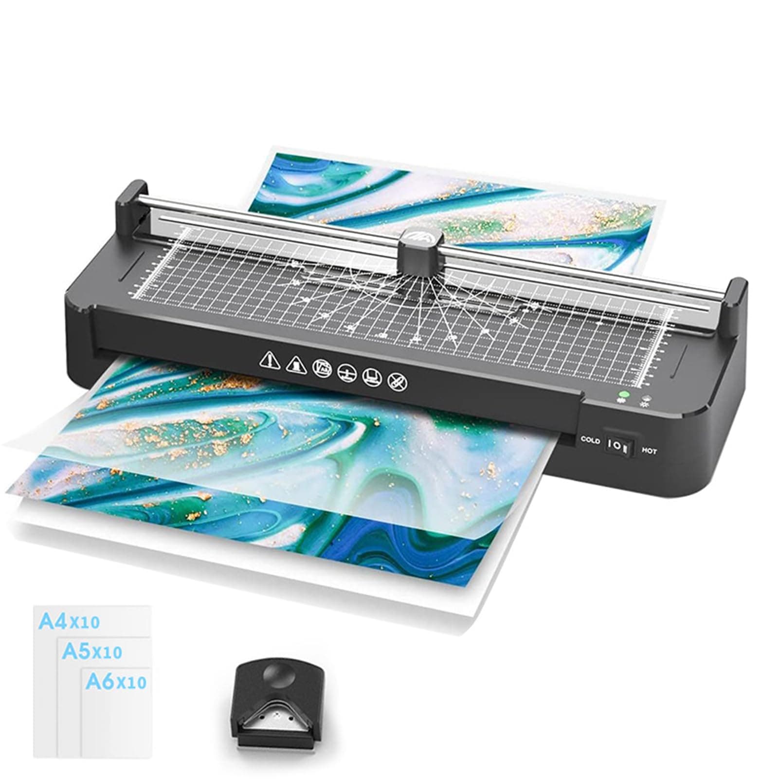 TDOO A3 Laminator Machine,9 in 1 Personal Desktop Hot & Cold 13 Inch Thermal Laminator with 40 Laminating Pouches, Built-in Paper Trimmer Corner Rounder Hole Punch for Home Office School Use (FN337)
