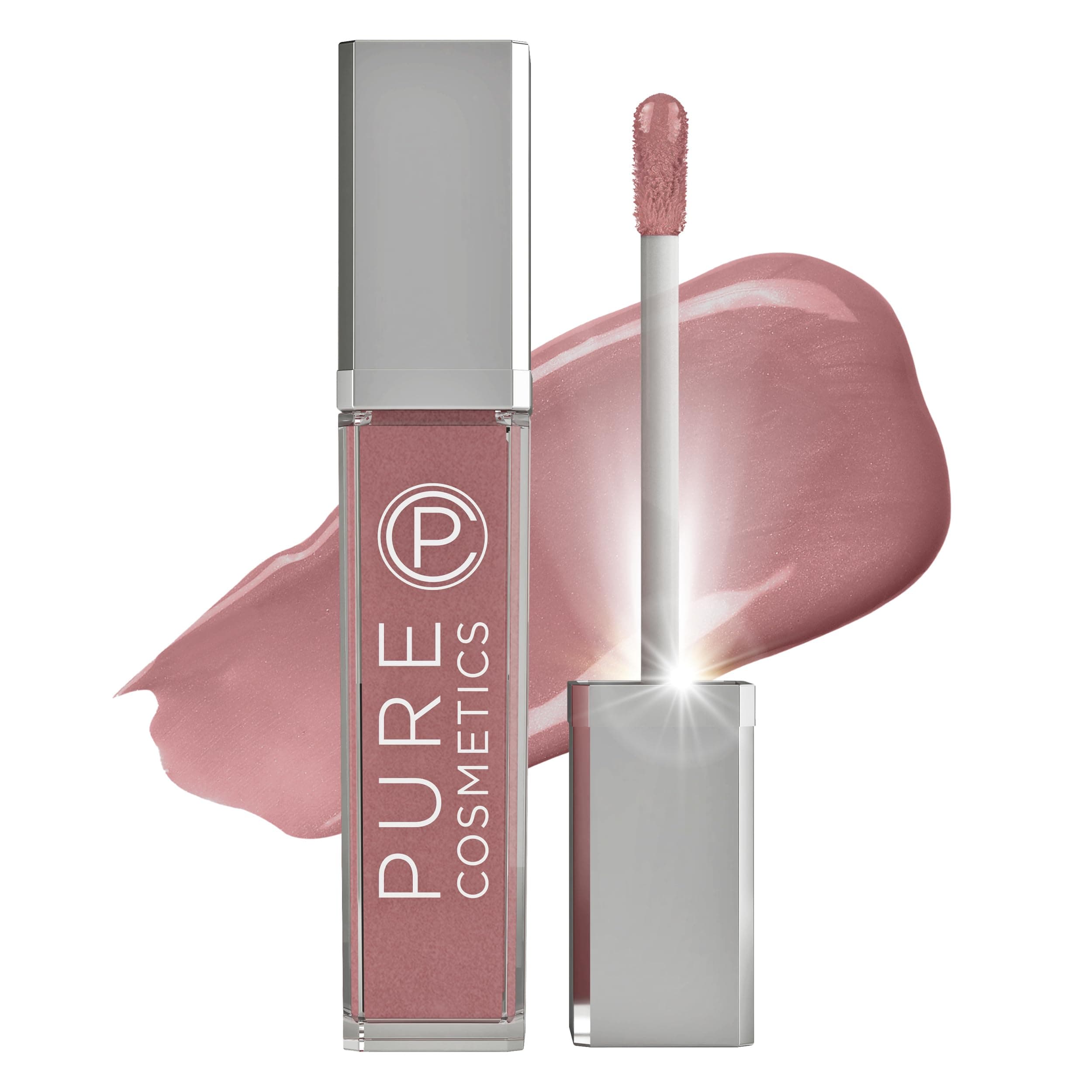 Pure Illumination Light-Up Lip Gloss with LED-Lit Applicator Brush + Side Mirror, Non-Sticky, Moisturizing Hydrating Lip Glosses with Lanolin, Jojoba Oil, & Vitamin E, Classy
