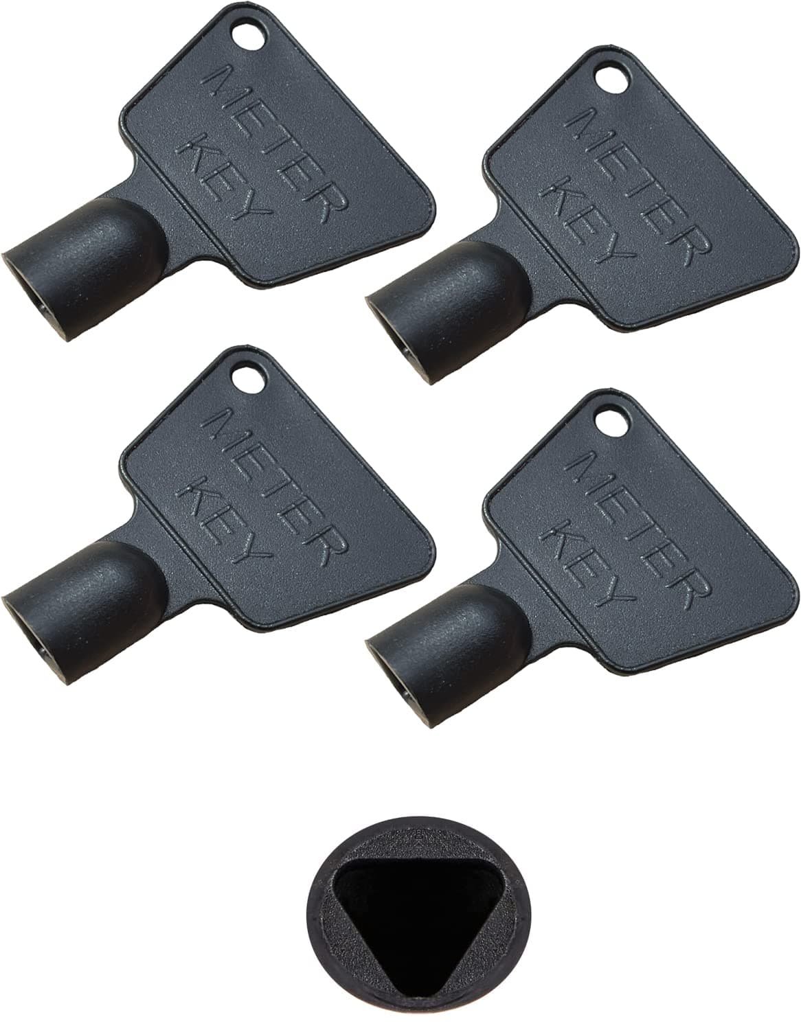 HowseHold Gas Meter Box Key [4 Pack] - Triangle Key - Electric Box Key - Utility Box Key - Black Plastic Key