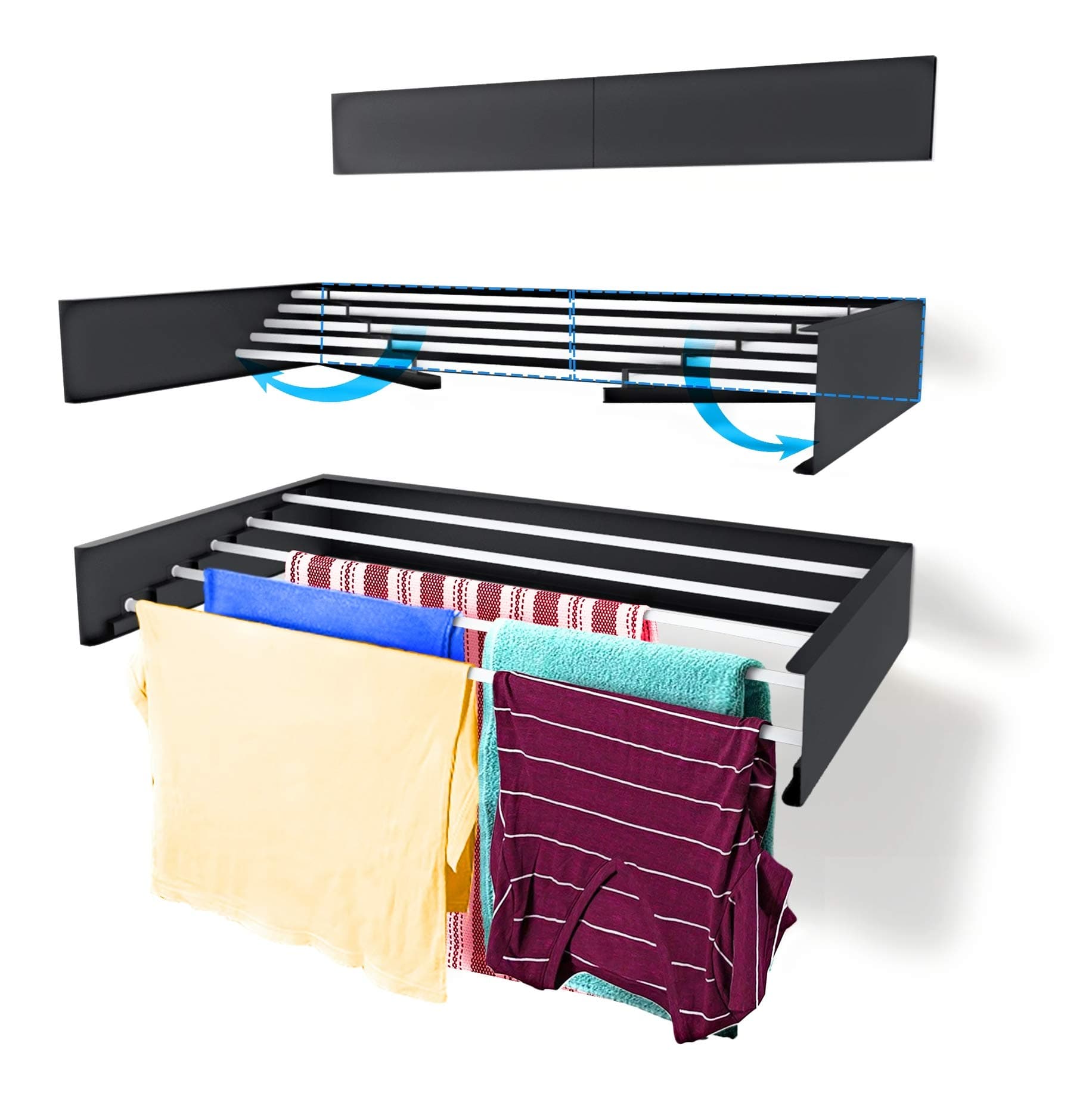 Step Up Laundry Drying Rack Airer - Indoor or Outdoor – Space Saver Compact Sleek Design, 20 kg Capacity, 3.5m line (70 cm- Grey)