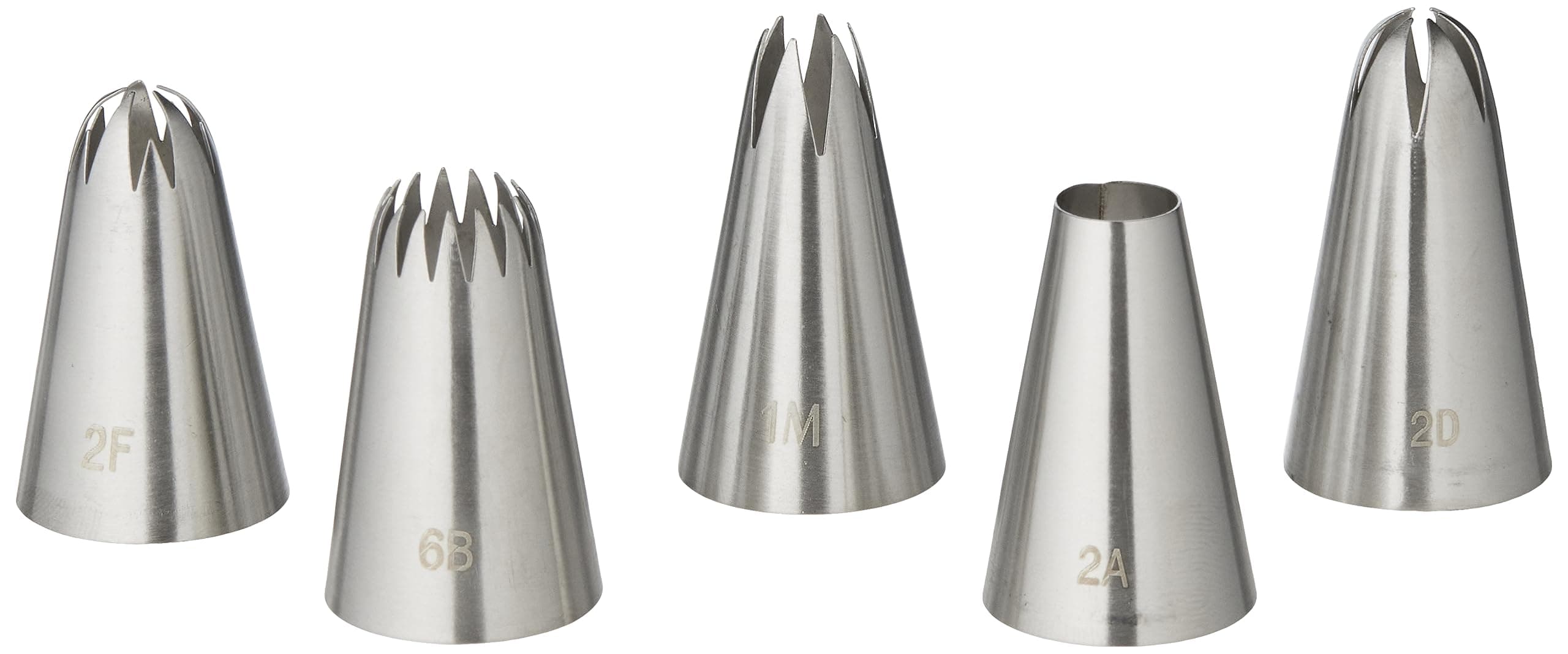 Sulfar Lekeone Large Cake Decorating Tools, Piping And Icing Nozzle, Stainless Steel, Pack of 5