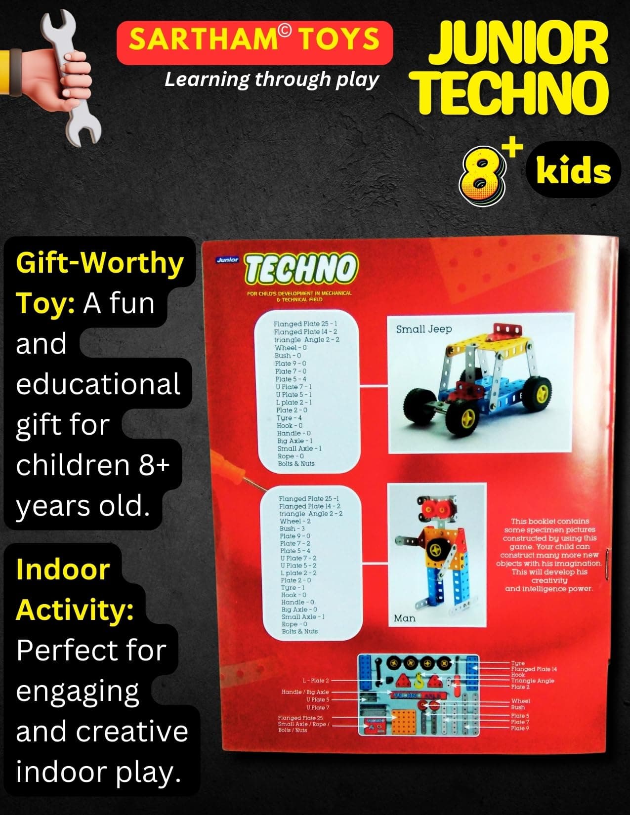 SARTHAM Educational Toys, Building and Construction Set, Junior Techno (Age 6 to 12)