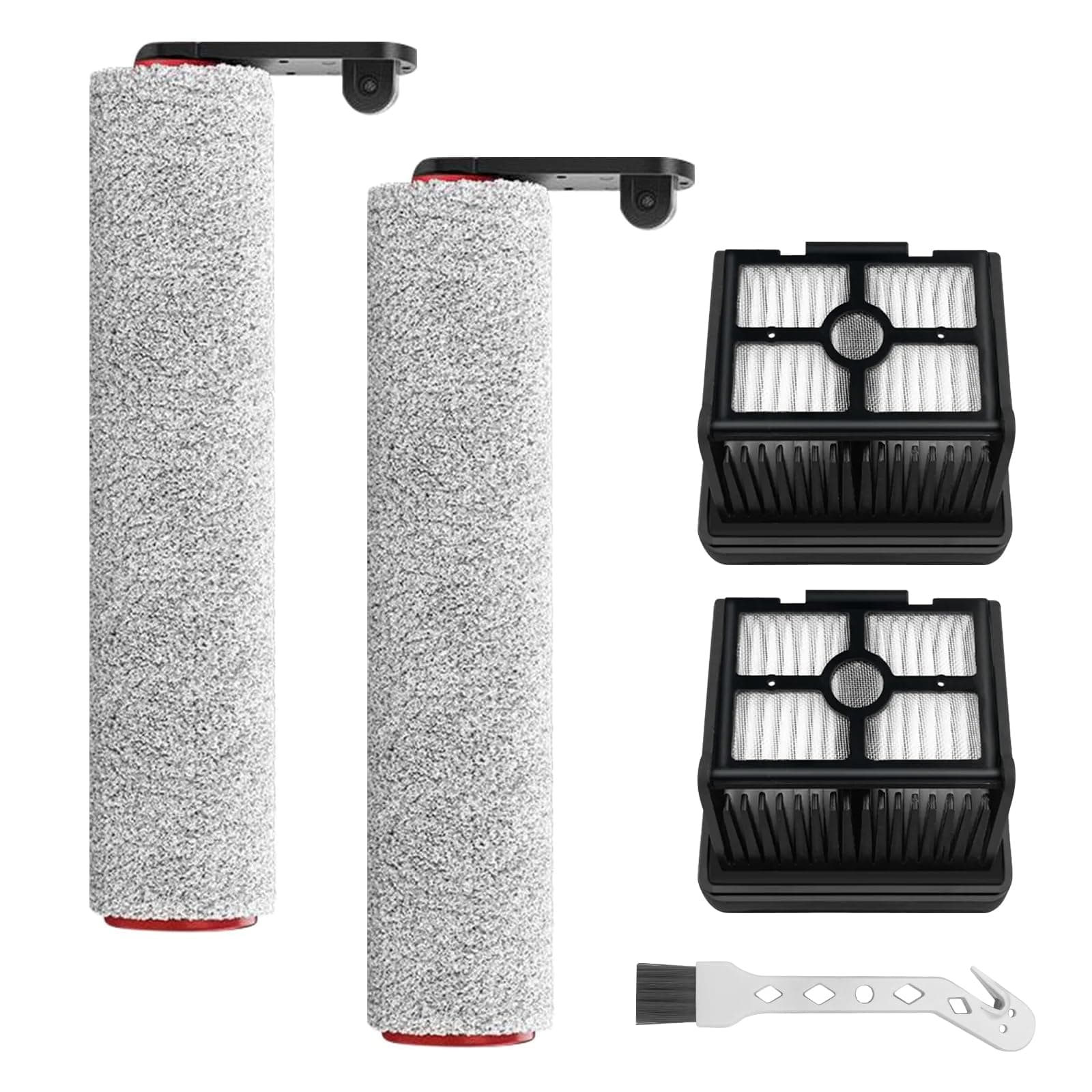 Replacement Brush Roller and HEPA Filter for Dreame H12 Pro, H12 Dual Cordless Wet and Dry Vacuum Cleaner Accessories, 2 Brushes + 2 HEPA Filters + 1 Cleaning Brush